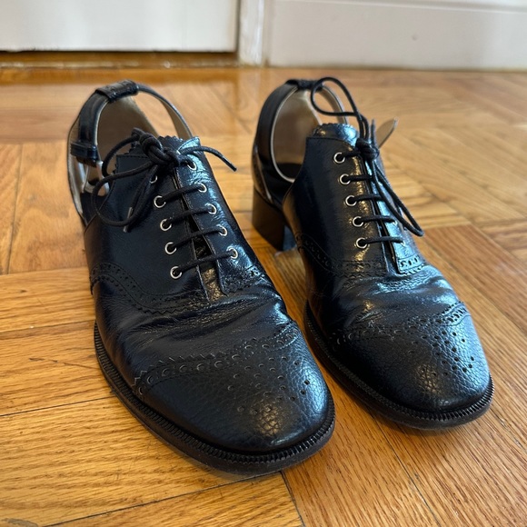 CHANEL Shoes - CHANEL Black oxford shoes with ankle strap